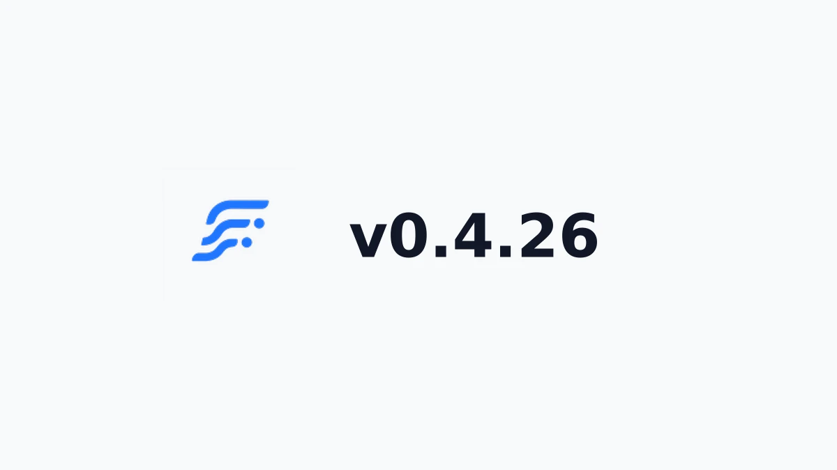 Fluxo logo and version 0.4.26 release artwork